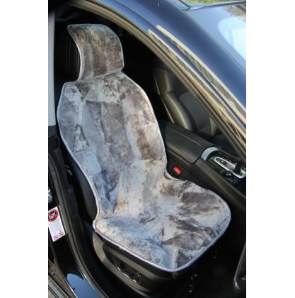 Купить Накидка на сиденье автомобиля их кусков натурального меха Мутон (Россия) серый