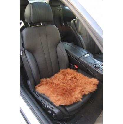 Купить Накидка квадрат на сидение автомобиля из натурального меха  Длинный ворс (Австралия) рыжий