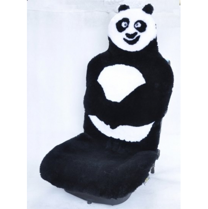 Купить Накидка на сиденье автомобиля из цельной шкуры овчины Короткий ворс с рисунком (Австралия) панда