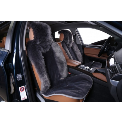 Купить Накидка на сиденье автомобиля из искусственного меха Комбинированный ворс серый