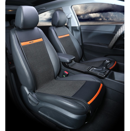 Купить Накидки на сиденья автомобиля летние ECO CORD черный/оранжевый