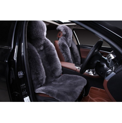 Купить Накидка на сиденье автомобиля из цельной шкуры овчины Комбинированный ворс (Австралия) серый
