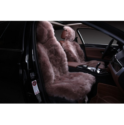 Купить Накидка на сиденье автомобиля из цельной шкуры овчины Длинный Ворс (Австралия) коричневый