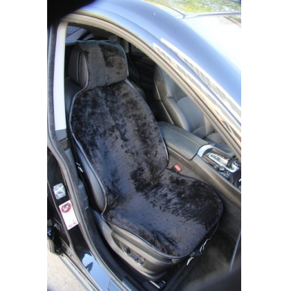 Купить Накидка на сиденье автомобиля из цельной шкуры овчины Мутон (Россия) чёрный